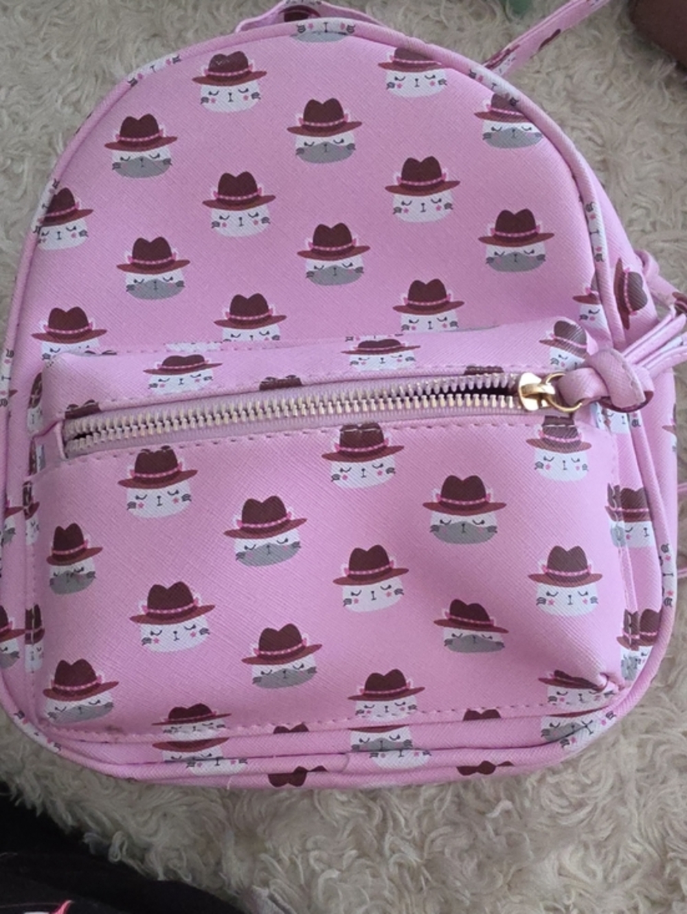 Under One Sky Pink Cat Print Kids‎ Mini Backpack